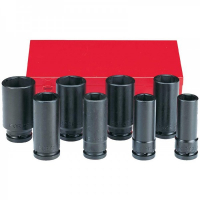 6081DS 3/4"Набор дюймовых ударных головок 6-гр. 1" по 1-1/2" удлин. 8 пр.