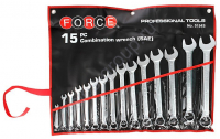 Набор ключей комбинированных 1/4"-1.1/4" 15пр. на листе 5154S "FORCE"