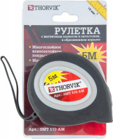 Thorvik SMT519AM Рулетка с магнитным захватом и автостопом, в обрезиненном корпусе, 5 м