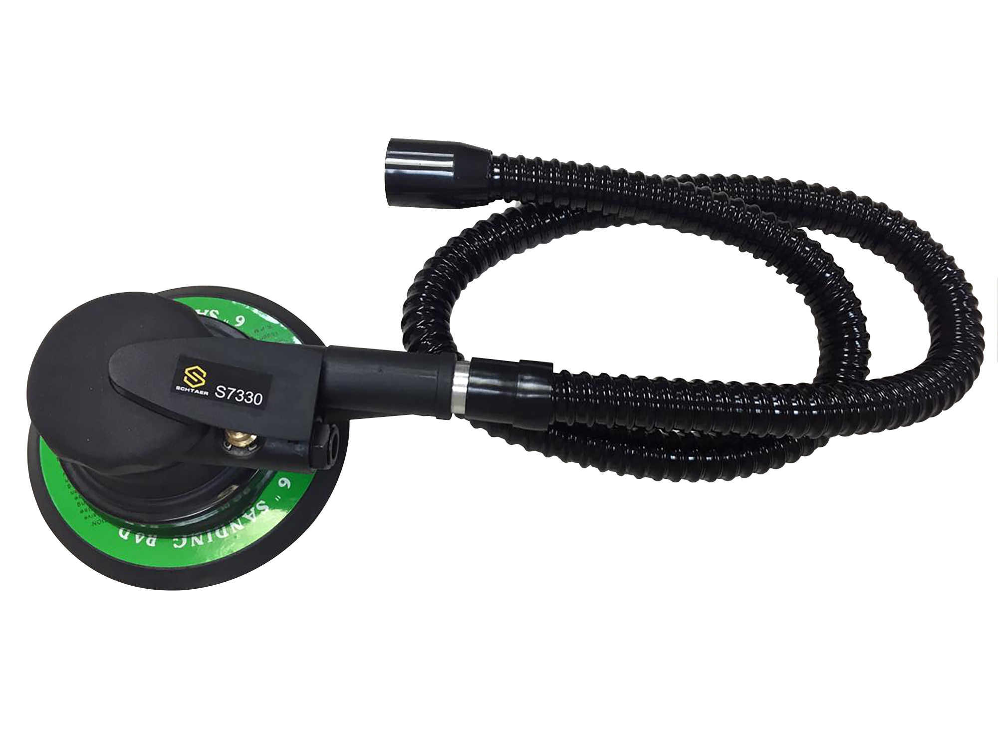 Пневматическая орбитальная шлифовальная машина  с встроенным пылеотводом. Ход эксцентрика 5 мм .Макс. скорость 10000 об./мин. Диаметр опоры 150 мм.