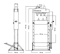 Пресс гидравлический 15 тонн, напольный, с педалью, цвет синий RAL 5005 ROSSVIK