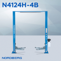 N4124H-4B (220V) NORDBERG Подъемник 2-стоечный 4 т с верхней синхронизацией, 220 В, синий