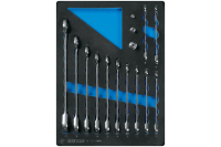 Набор трещоточных комбинированных ключей, ложемент, 15 предметов