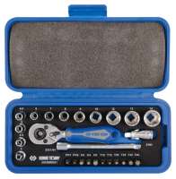 Набор торцевых головок с принадлежностями 1/4", двенадцатигранные, 4-14 мм, 26 предметов KING TONY 2025MRE01