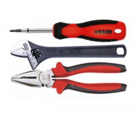 190E Набор отвёртка 6в1, разв ключ 8", плоскогубцы комби 8", 3пр