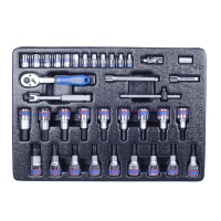 KING TONY Набор торцевых головок 1/4" с принадлежностями, торцевые насадки HEX и TORX, ложемент, 37 KING TONY Набор торцевых головок 1/4" с принадлежностями, торцевые насадки HEX и TORX, ложемент, 37