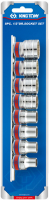 Набор торцевых головок 1/2", двенадцатигранные, 3/8"-7/8", 8 предметов KING TONY 4010SR Набор торцевых головок 1/2", двенадцатигранные, 3/8"-7/8", 8 предметов KING TONY 4010SR