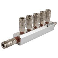HRS-SM5BA Разветвитель с увеличенной пропускной способностью: шесть выхода, 1/4'' - 1/4'', вход со штекером