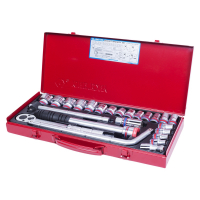 Набор торцевых головок с принадлежностями 1/2", шестигранные, 5/16"-1&1/4", 24 предмета KING TONY 4533SR Набор торцевых головок с принадлежностями 1/2", шестигранные, 5/16"-1&1/4", 24 предмета KING TONY 4533SR