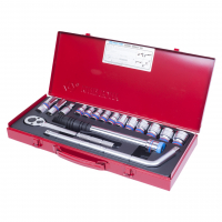 Набор торцевых головок с принадлежностями 1/2", двенадцатигранные, 10-27 мм, 17 предметов KING TONY 4018MR Набор торцевых головок с принадлежностями 1/2", двенадцатигранные, 10-27 мм, 17 предметов KING TONY 4018MR