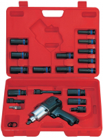 Гайковерт пневматический ударный 1/2", 678 Нм, с комплектом головок, 23 предмета KING TONY 44118MP08 Гайковерт пневматический ударный 1/2", 678 Нм, с комплектом головок, 23 предмета KING TONY 44118MP08