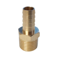 WDK-40MB Штуцер быстроразъемного соединения  "ёлочка" под шланг 12 мм, внешняя резьба 1/2" PT, латунь
