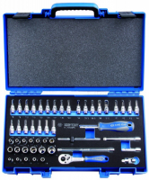 Набор торцевых головок с принадлежностями 1/4", шестигранные, 4-14 мм, 50 предметов KING TONY 2550MRV