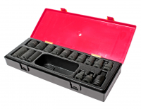 Набор головок торцевых 1/2" 6-ти гранных 10-24мм ударных 16 предметов в кейсе JTC