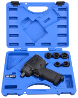 Гайковерт пневматический ударный 1/2", 610 Нм, с комплектом головок, 7 предметов KING TONY 44506MP Гайковерт пневматический ударный 1/2", 610 Нм, с комплектом головок, 7 предметов KING TONY 44506MP