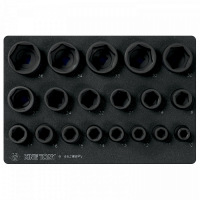 Набор ударных торцевых головок 1/2"", шестигранные, 10-36 мм, ложемент, 19 предметов