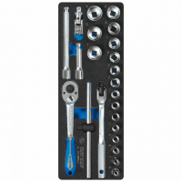 Набор торцевых головок 3/8"" с принадлежностями, ложемент, 23 предмета