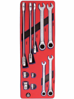 Набор комбинированных ключей с трещоткой, ложемент МАСТАК 5-21311 Набор комбинированных ключей с трещоткой, ложемент МАСТАК 5-21311