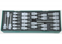 Jonnesway Набор торцевых головок с вставками 3/8 и 1/2 DR, 27 предметов (ложемент)