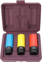 Thorvik S23SW3S Набор головок торцевых ударных глубоких 1/2"DR для лекгосплавных колесных дисков, 17,19,21 мм, 3 предмета Thorvik S23SW3S Набор головок торцевых ударных глубоких 1/2"DR для лекгосплавных колесных дисков, 17,19,21 мм, 3 предмета