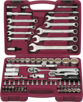 Thorvik UTS0082/12 Набор инструмента универсальный 1/4", 1/2"DR с головками торцевыми 12-гранными, 82 предмета