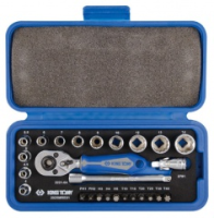 Набор торцевых головок с принадлежностями 1/4 двенадцатигранные, 26 предметов KING TONY 2025MRE01 Набор торцевых головок с принадлежностями 1/4 двенадцатигранные, 26 предметов KING TONY 2025MRE01