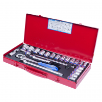 Набор торцевых головок с принадлежностями 1/2", шестигранные, 10-32 мм, 24 предмета KING TONY 4528MR Набор торцевых головок с принадлежностями 1/2", шестигранные, 10-32 мм, 24 предмета KING TONY 4528MR