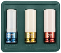 Jonnesway S03AD4303S Набор головок торцевых ударных глубоких 1/2"DR для лекгосплавных колесных дисков, 17,19,21 мм, 3 предмета