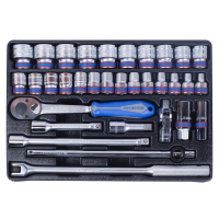 Набор торцевых головок 1/2" с принадлежностями, ложемент, 33 предмета KING TONY 9-4333MR03