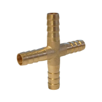WDK-24PHB Штуцер соединительный X-образный "ёлочка" для шлангов 8 мм, латунь