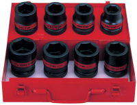 Набор ударных торцевых головок 1", шестигранные, 15/16"-5/18", 8 предметов KING TONY 8410SP