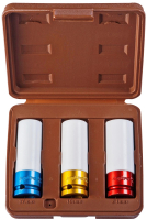 Ombra 912503 Набор головок торцевых глубоких для ударного инструмента 1/2"DR, для лекгосплавных колесных дисков, 17,19,21 мм, 3 предмета