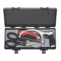 5055 Мини ножовка +2 полотна, ножницы по металлу, выдвижной нож. 5пр. В пл. кейсе. 5055 Мини ножовка +2 полотна, ножницы по металлу, выдвижной нож. 5пр. В пл. кейсе.