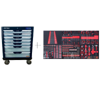 KraftWell KRW-TTG+SET277 Тележка с 7 ящиками+ПОДАРОК инструмент 277 предметов KraftWell KRW-TTG+SET277 Тележка с 7 ящиками+ПОДАРОК инструмент 277 предметов