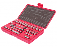 Набор головок торцевых и насадок 1/4" 6-ти гранных 5/32"-1/2",Т20-Т40 23 предмета в кейсе JTC Набор головок торцевых и насадок 1/4" 6-ти гранных 5/32"-1/2",Т20-Т40 23 предмета в кейсе JTC