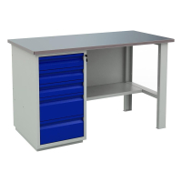 Верстак однотумбовый, тумба 5 ящиков, оц. Столешница 140 мм Верстак однотумбовый, тумба 5 ящиков, оц. Столешница 140 мм