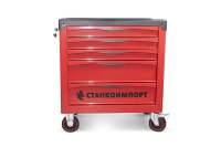 Тележка инструментальная КРАСНАЯ на колесах 5 ящиков BTD251