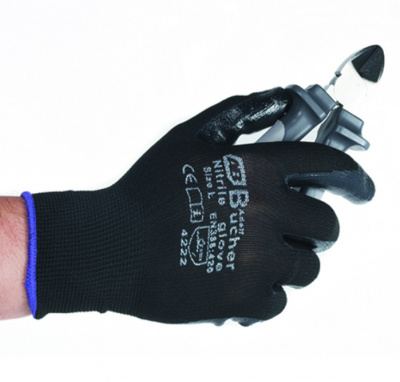 Перчатки для механических работ с нитриловым покрытием, черные, размер XL Перчатки для механических работ с нитриловым покрытием, черные, размер XL
