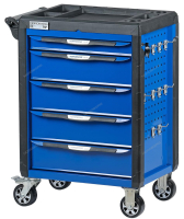 Тележка инструментальная, 5 выдвижных ящиков, с системой защиты от опрокидывания, синяя NORDBERG T5P(B) Тележка инструментальная, 5 выдвижных ящиков, с системой защиты от опрокидывания, синяя NORDBERG T5P(B)