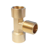 WDK-40FMF Фитинг T - образный, резъба 1/2" PT, F-M-F (внутренний/внешний/внутренний), латунь