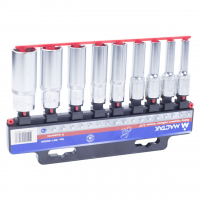 Набор торцевых глубоких головок 3/8", 6-19 мм, 9 предметов МАСТАК 001-3009H Набор торцевых глубоких головок 3/8", 6-19 мм, 9 предметов МАСТАК 001-3009H