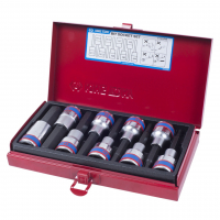 Набор торцевых насадок 1/2", Hex, 4-17 мм, L = 80 мм, 9 предметов KING TONY 4120PR Набор торцевых насадок 1/2", Hex, 4-17 мм, L = 80 мм, 9 предметов KING TONY 4120PR