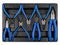 Набор съемников стопорных колец, плоскогубцев и бокорезов, 7 предметов ложемент, KING TONY 9-40207GP Набор съемников стопорных колец, плоскогубцев и бокорезов, 7 предметов ложемент, KING TONY 9-40207GP