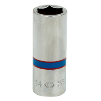 Головка торцевая глубокая шестигранная 1/4", 14 мм KING TONY 223514M Головка торцевая глубокая шестигранная 1/4", 14 мм KING TONY 223514M