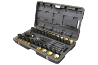Набор оправок для монтажа и демонтажа сайлентблоков, гидравлический, кейс, 49 предметов Набор оправок для монтажа и демонтажа сайлентблоков, гидравлический, кейс, 49 предметов