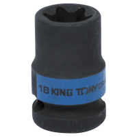 Головка торцевая ударная TORX Е-стандарт 1/2", E18, L = 38 мм KING TONY 457518M Головка торцевая ударная TORX Е-стандарт 1/2", E18, L = 38 мм KING TONY 457518M