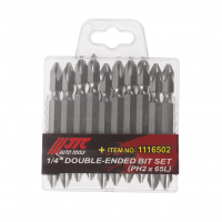 Набор бит 1/4" PHILIPS PH2 двусторонних удлиненных 10 предметов в боксе JTC