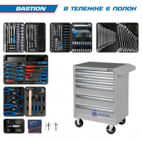Набор инструментов "BASTION" в серой тележке, 204 предмета KING TONY 934-100AMG Набор инструментов "BASTION" в серой тележке, 204 предмета KING TONY 934-100AMG