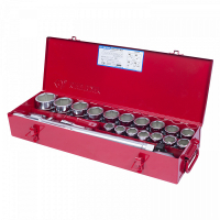 Набор торцевых головок с принадлежностями 3/4"", шестигранные, 21-50 мм, 23 предмета Набор торцевых головок с принадлежностями 3/4"", шестигранные, 21-50 мм, 23 предмета