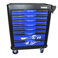 Инструментальная тележка GW-7ST Blue (Great Wolf ) 7 ящиков, увеличенные колеса с тормозом, ЦЗ Инструментальная тележка GW-7ST Blue (Great Wolf ) 7 ящиков, увеличенные колеса с тормозом, ЦЗ